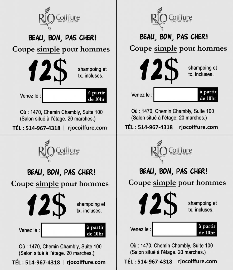 RJO-Pamplet-Promo- coupe homme-Beau bon pas cher RJO-Pamplet-Promo- coupe homme-Beau bon pas cher