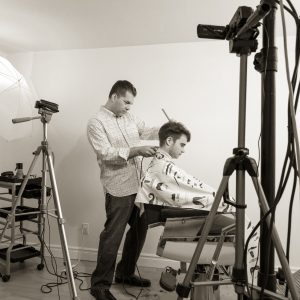 Photo d'un shooting vidéo de coiffure